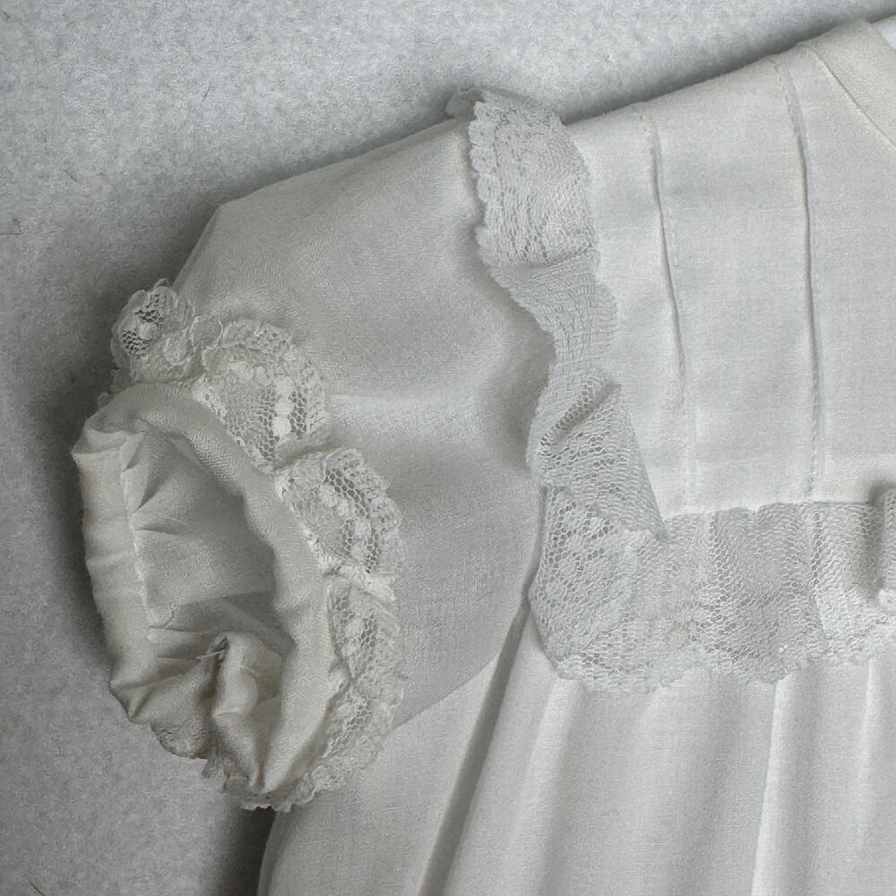 Vintage 1970s Handmade Christening Baptism Gown Lace Heirloom Baby 6-12M - Picture 2 of 15